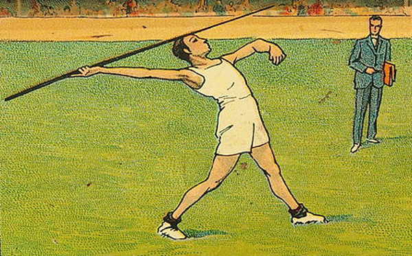 Javelin thrower in the 30s